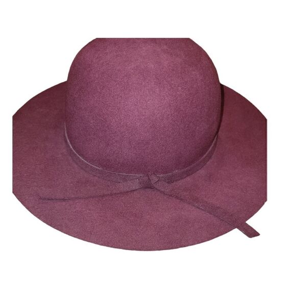 Olive & Pique 100% Wool Floppy round Hat Maroon Burgundy - Picture 9 of 11